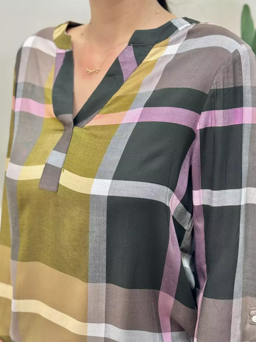 شومیز چهارخانه سبز