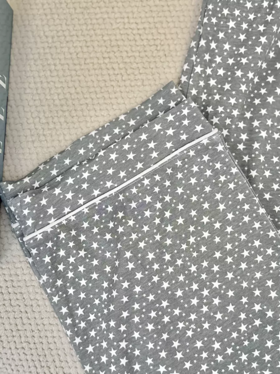 شلوار راحتی طوسی طرح ستاره