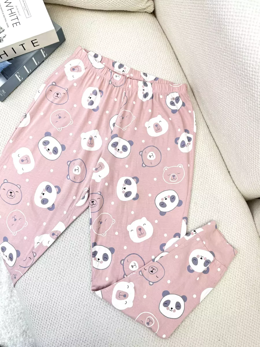 شلوار صورتی  طرح پاندا