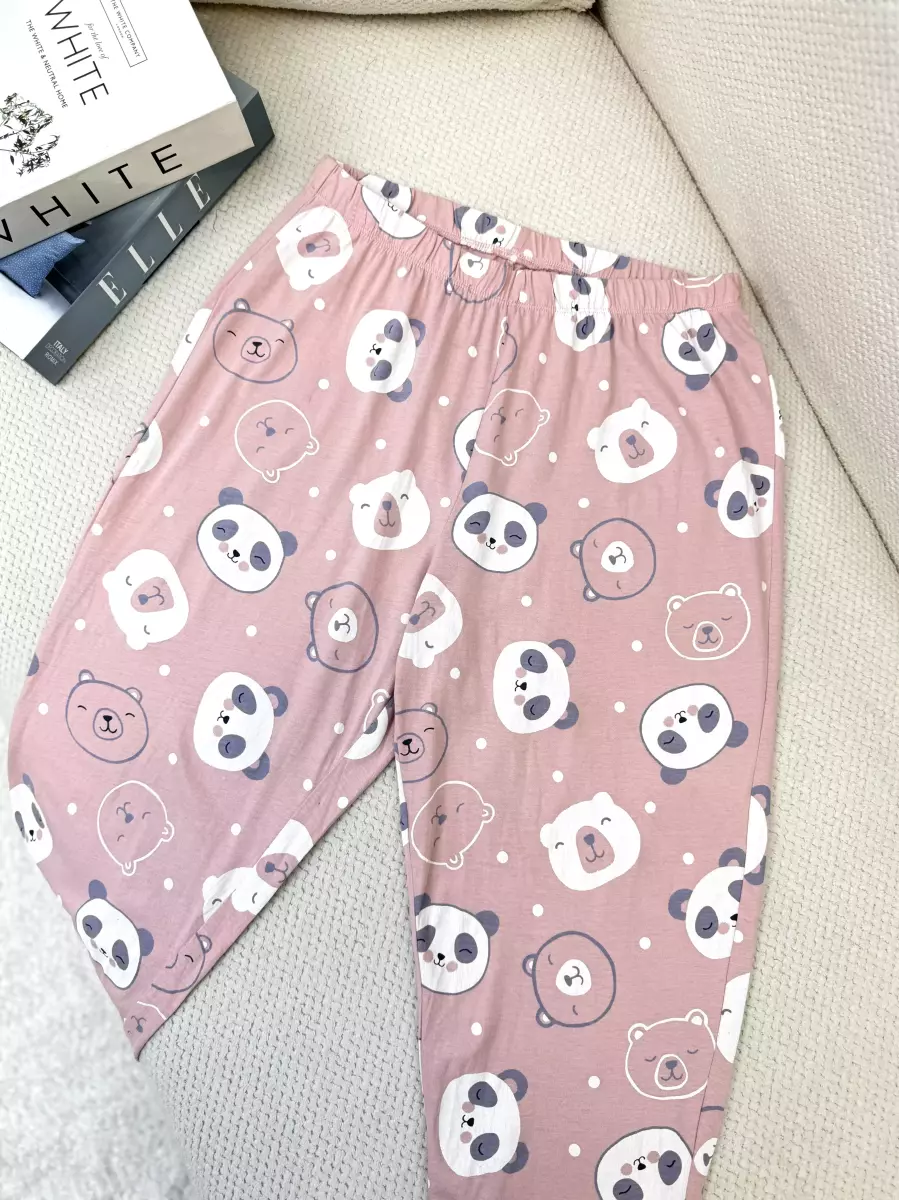 شلوار صورتی  طرح پاندا