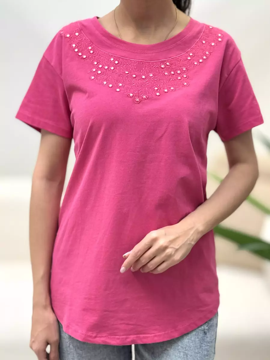 تیشرت یقه آینه کاری (چندرنگ)