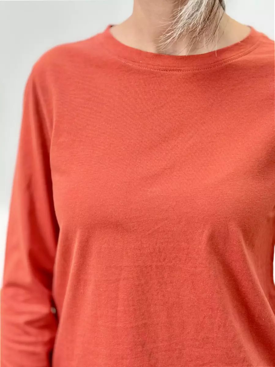 بلوز آستین بلند آجری