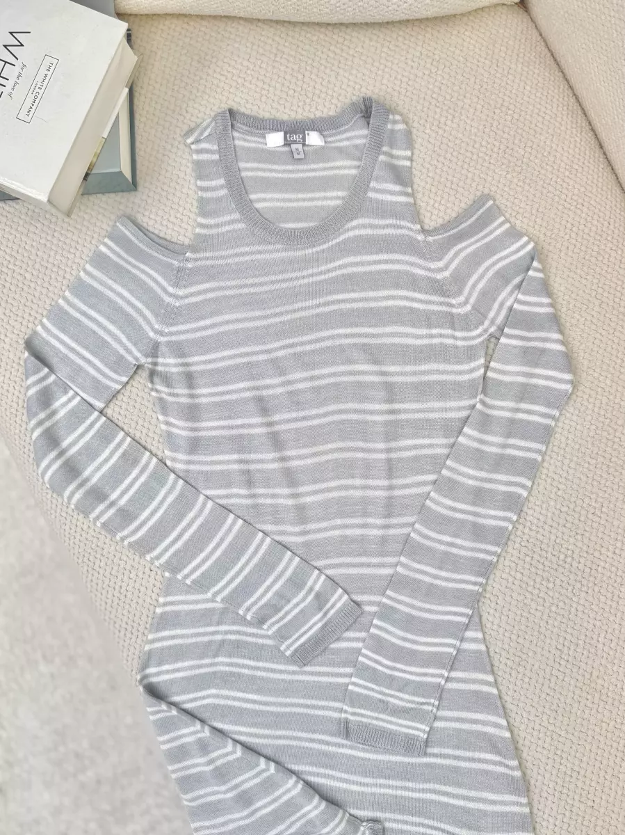 تونیک بافت راه راه طوسی