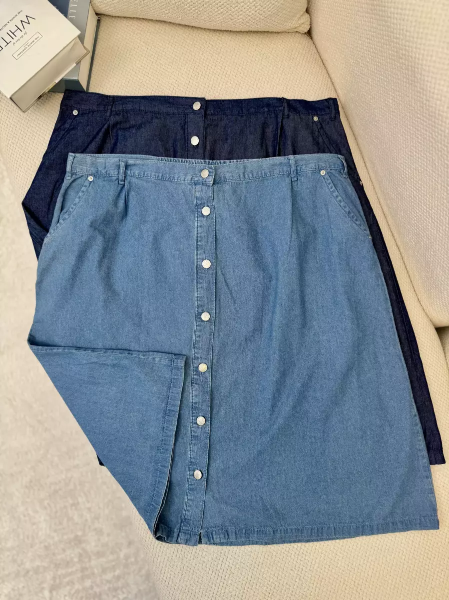 دامن جین جلو دکمه