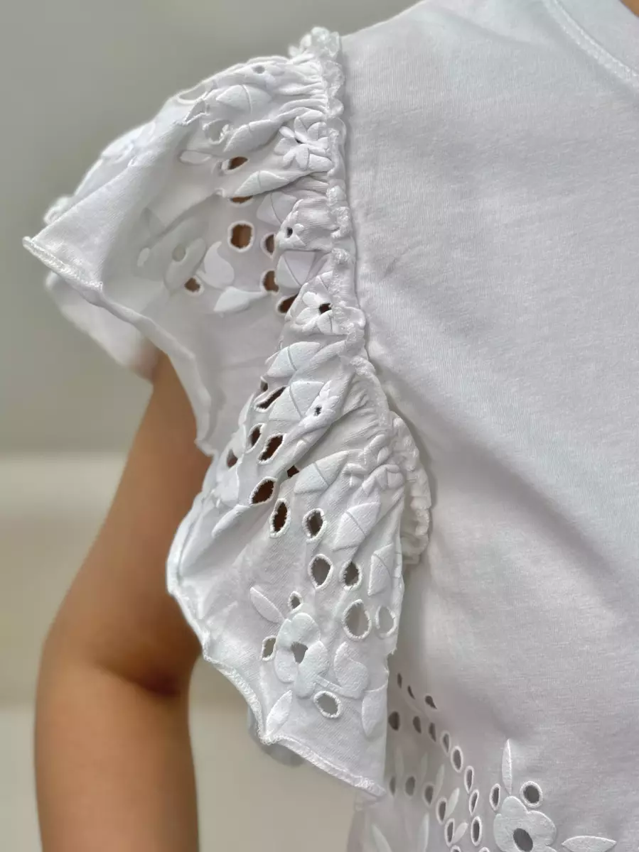 تیشرت خامه دوزی سفید