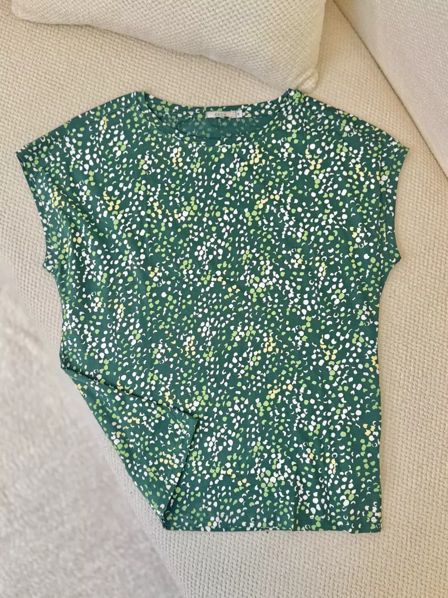 تیشرت خال دار سبز و سرمه ای سیسیل