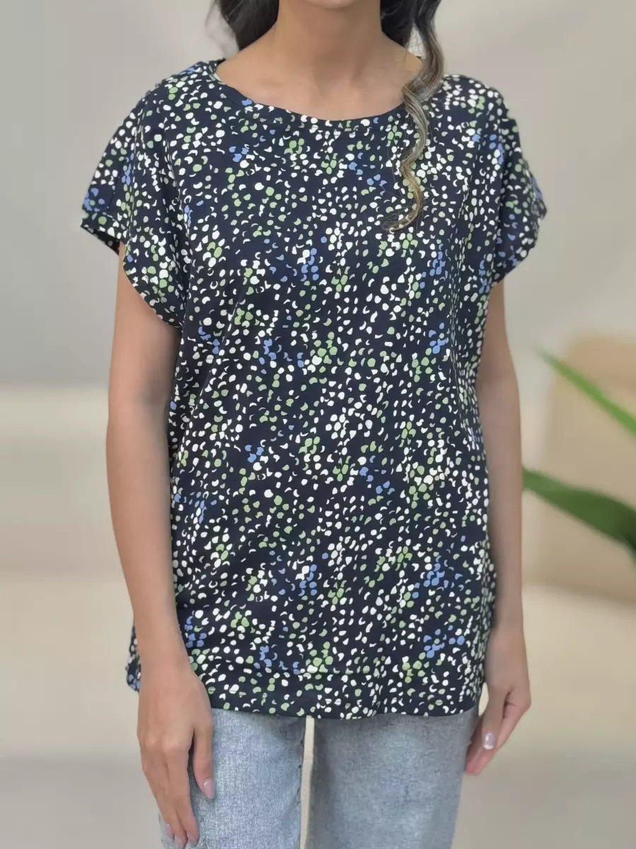 تیشرت خال دار سبز و سرمه ای سیسیل