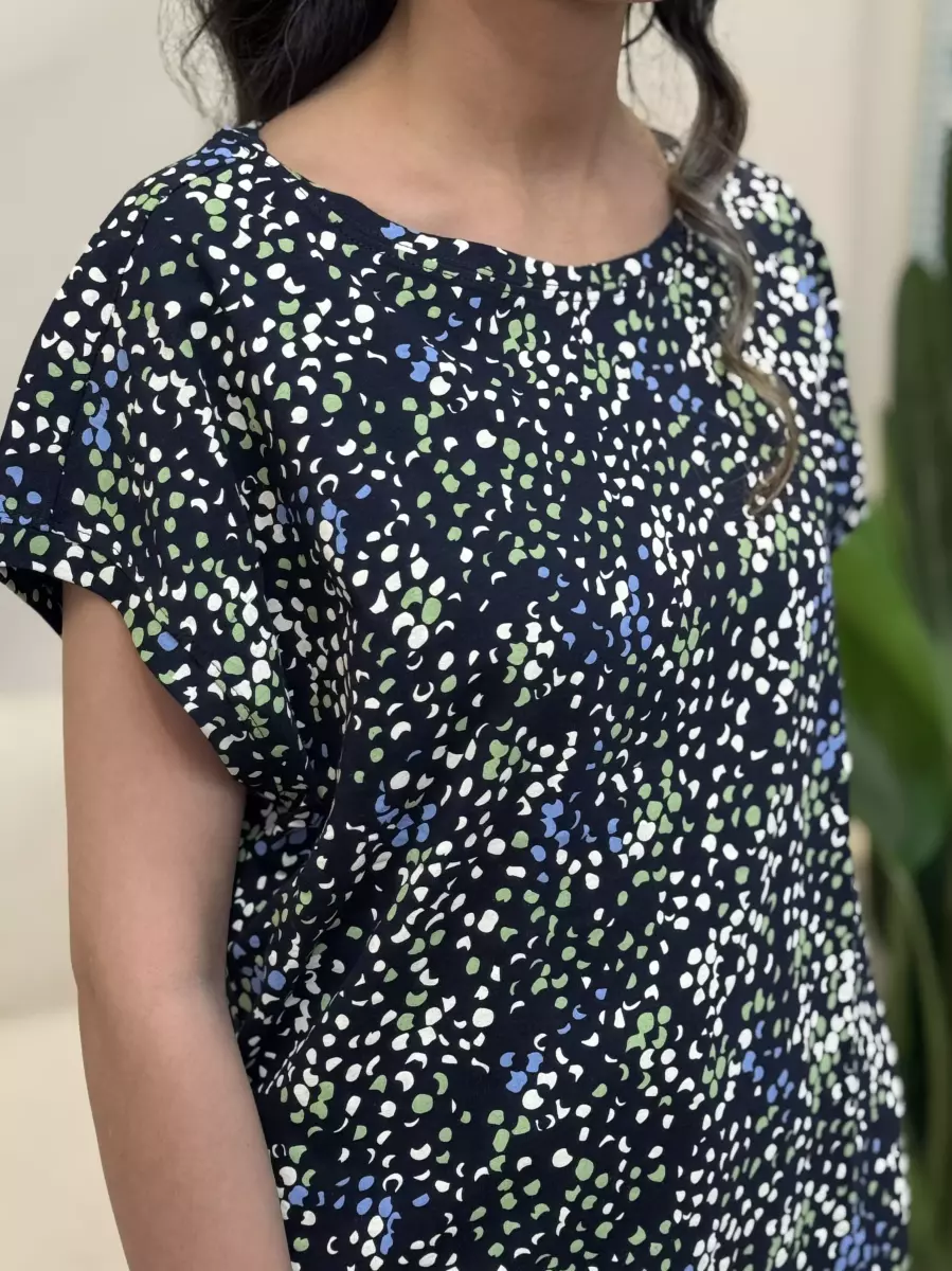 تیشرت خال دار سبز و سرمه ای سیسیل