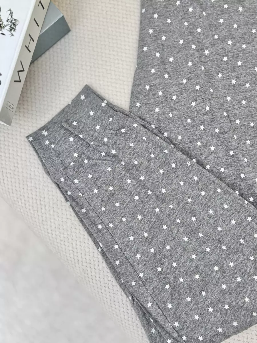 شلوارارحتی طوسی طرح ستاره