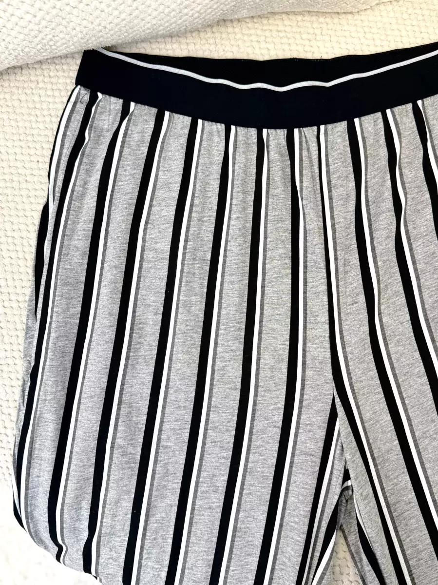 شلوار راحتی طوسی راه راه