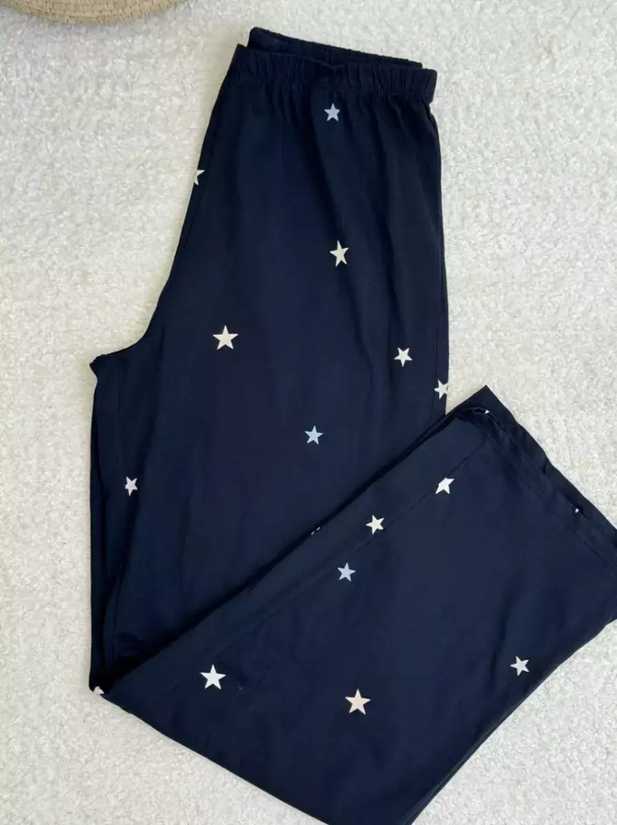 شلوار راحتی آنکو سرمه ای طرح ستاره