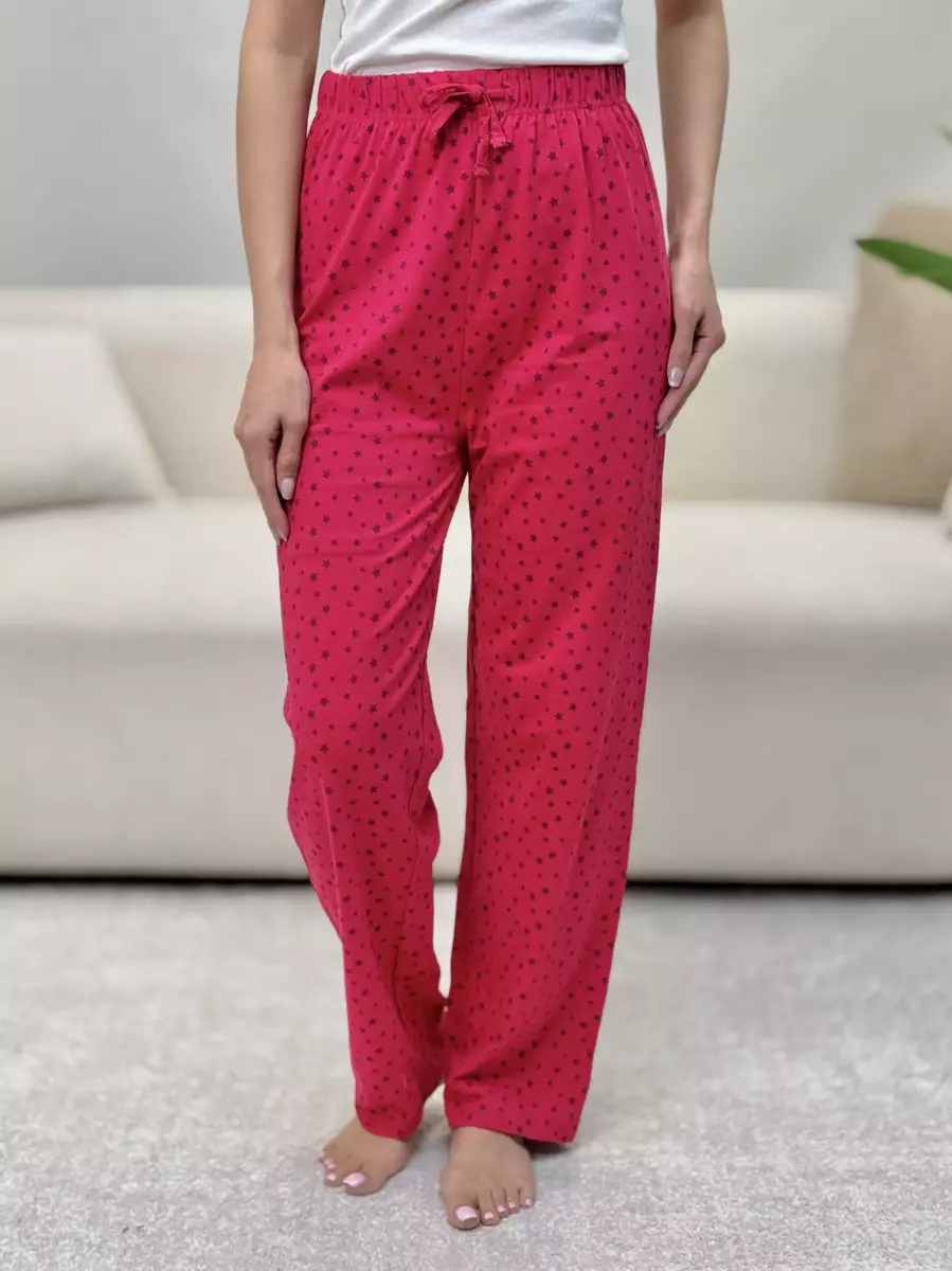 شلوار راحتی (سرخابی-سفید)