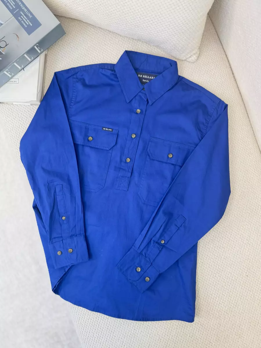 پیراهن مردانه آبی کاربنی(4دکمه)