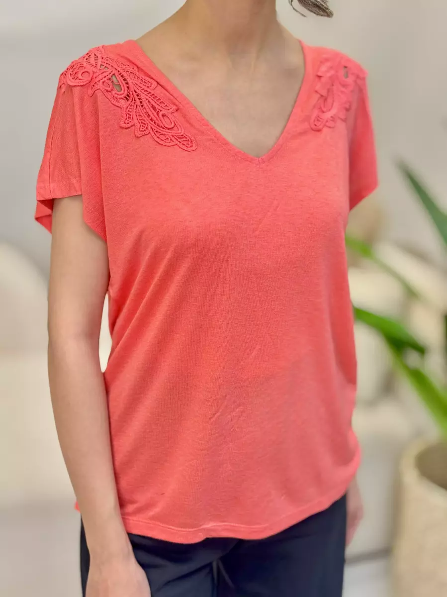 تیشرت سرشانه گیپور (2رنگ)