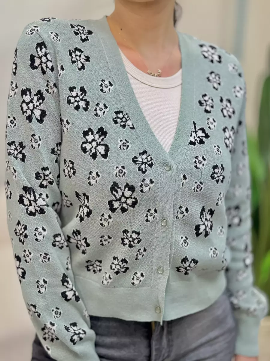 ژاکت سبز طرح پروانه