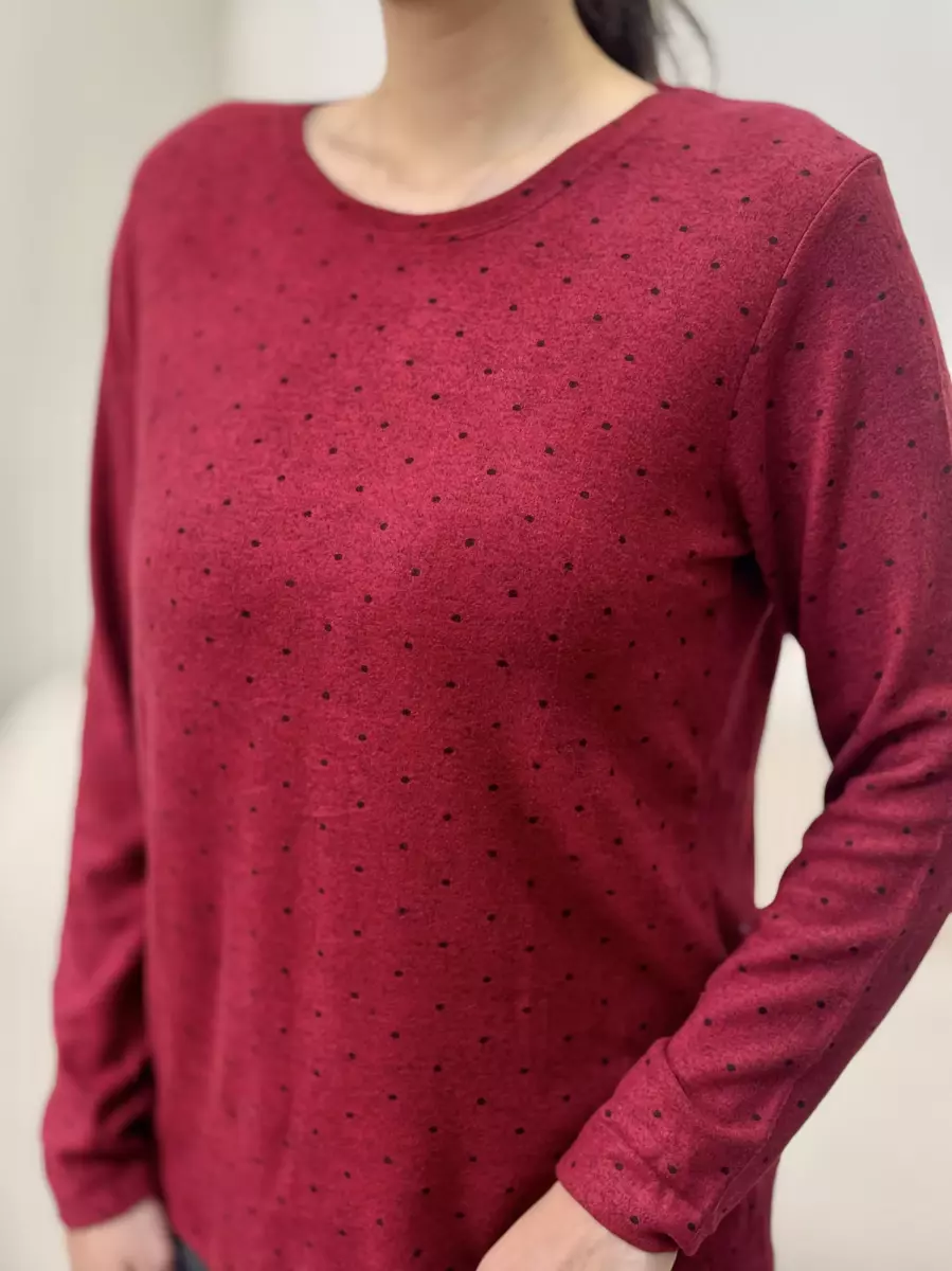 بلوز موهر خال دار n.c(کرم-زرشکی)