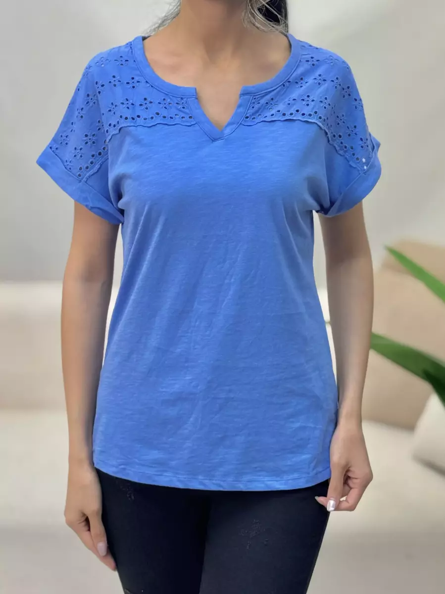 تیشرت یقه هفت خامه دوزی