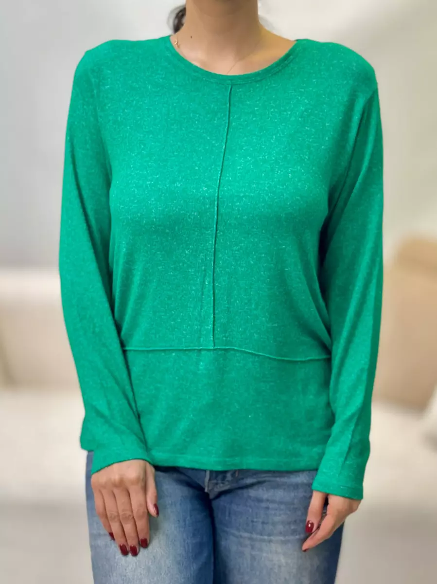 بلوز استین بلند موهر (کرم-سبز)