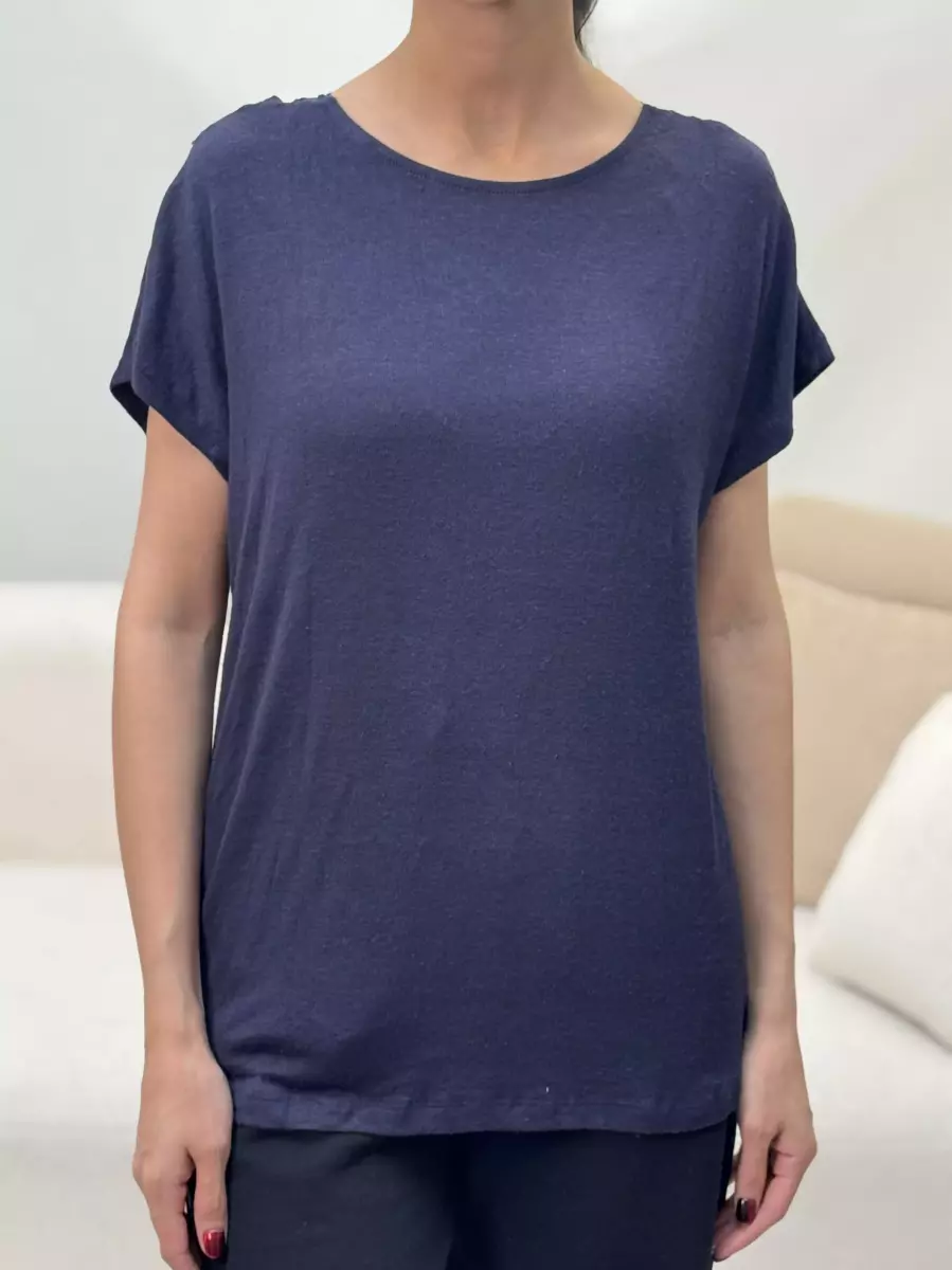 تیشرت پشت گیپور سرمه ای و سفید