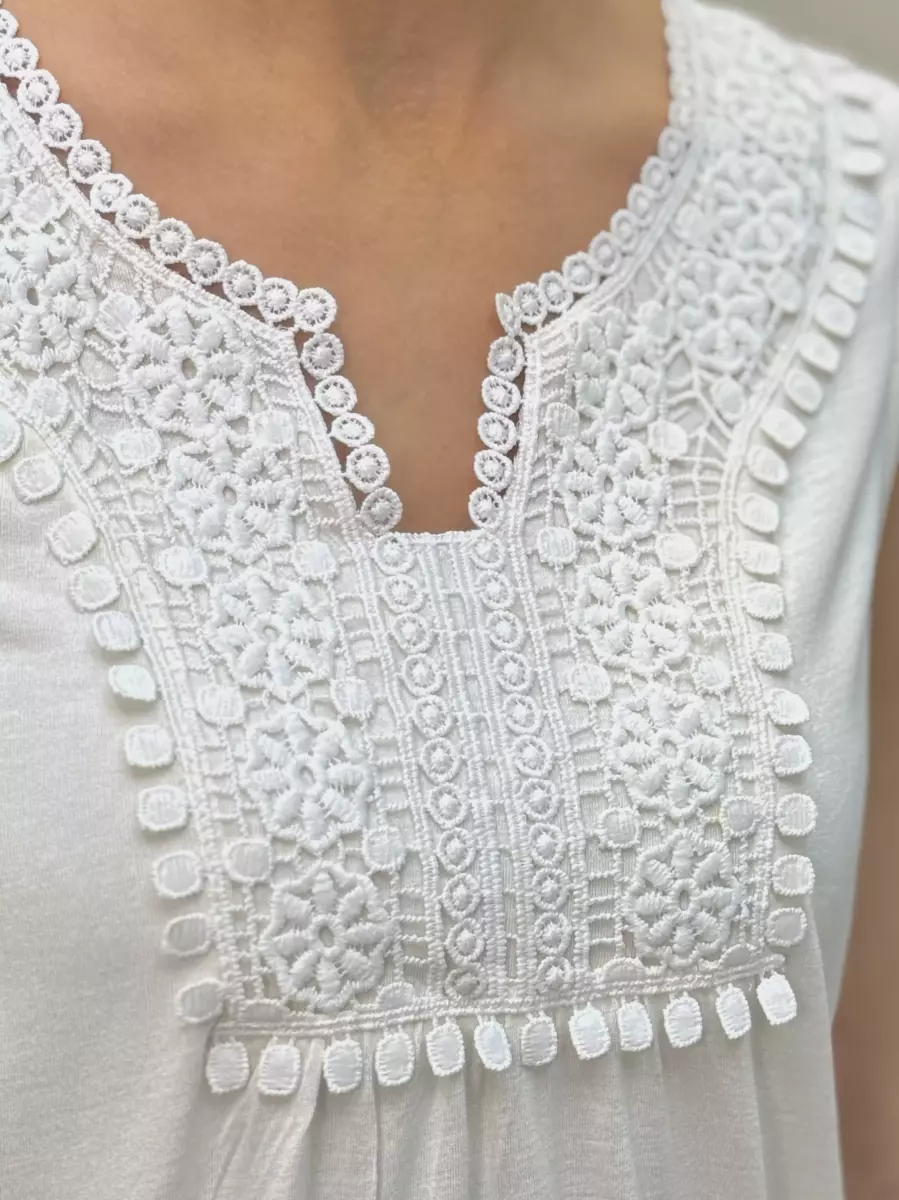 تاپ گیپور دار سبز و سفید