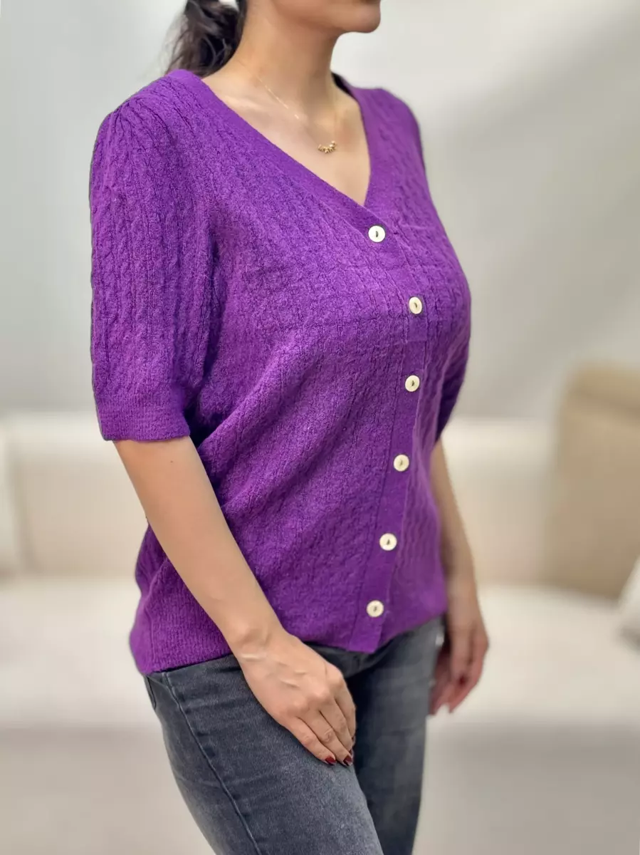 ژاکت دو رنگ بنفش و مشکی