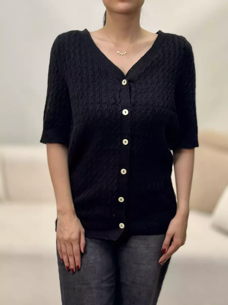 ژاکت دو رنگ بنفش و مشکی