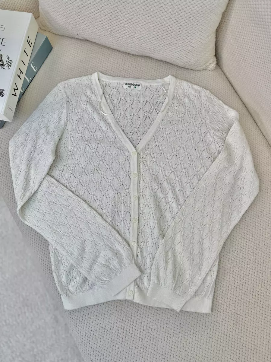 ژاکت بافت سرمه ای و سفید