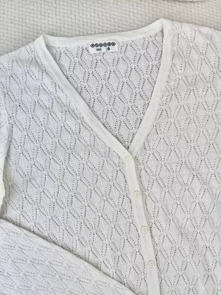 ژاکت بافت سرمه ای و سفید