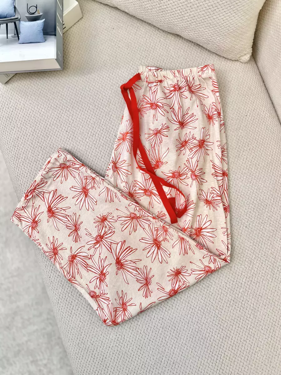 شلوار راحتی گلبهی طرح گل anko