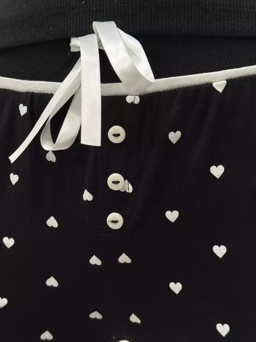 شلوارراحتی مشکی طرح قلب