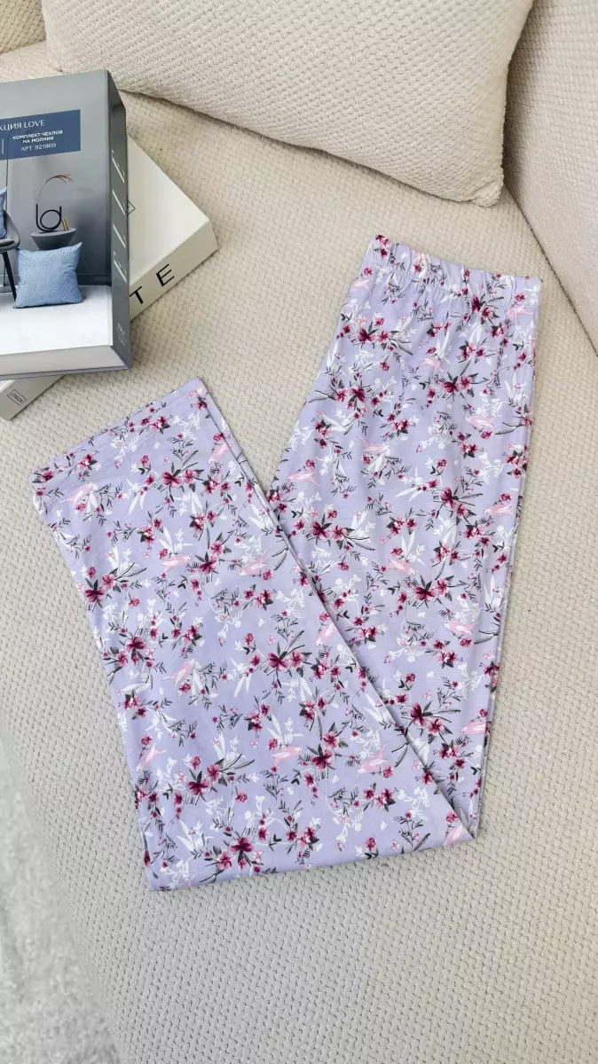 شلوار راحتی یاسی طرح گل