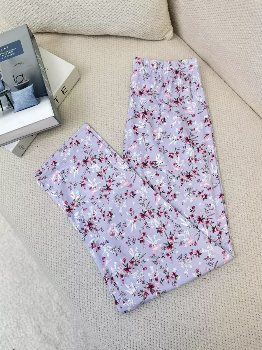 شلوار راحتی یاسی طرح گل