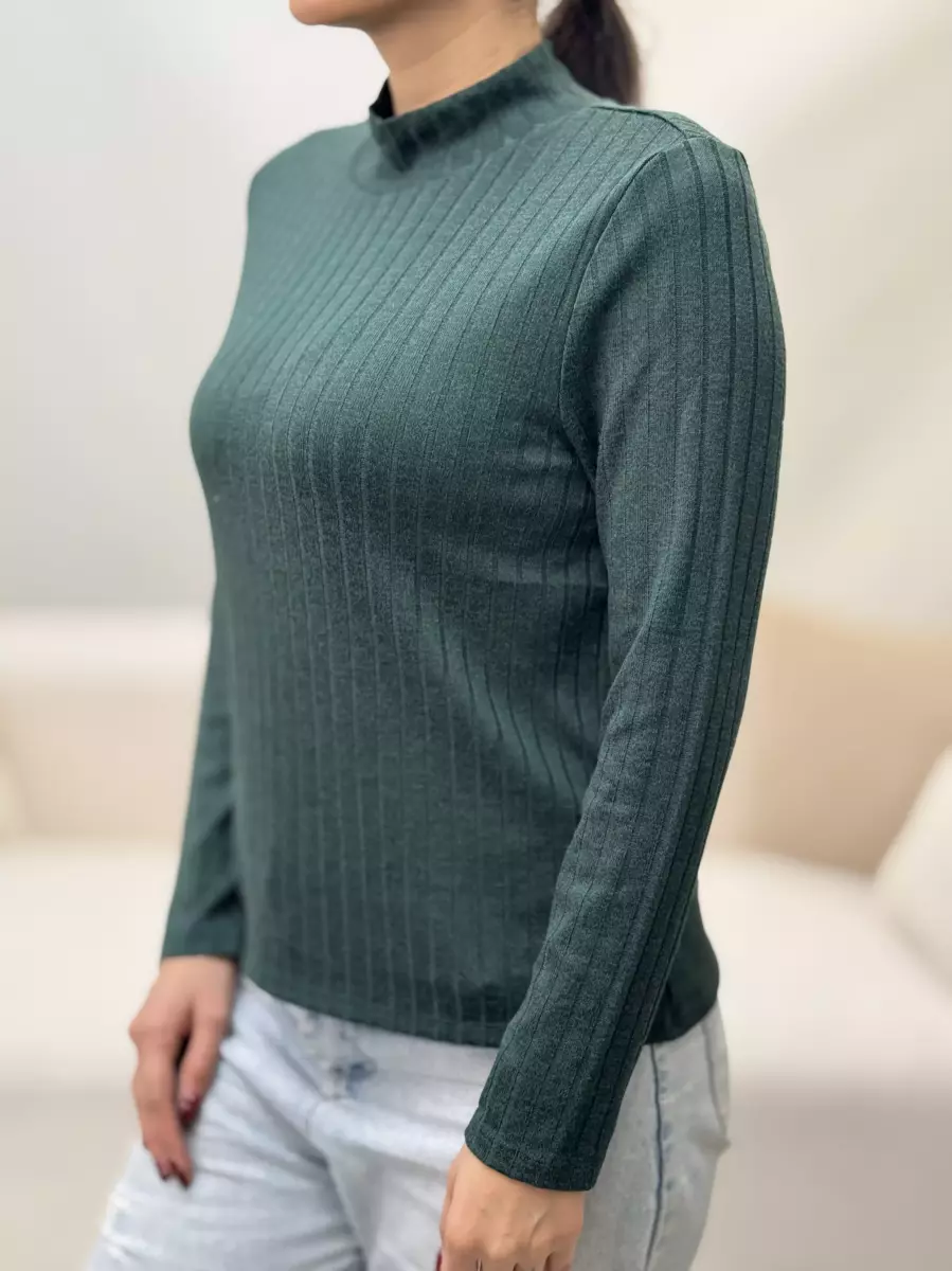 بلوز آستین بلند یقه3سانت سبز