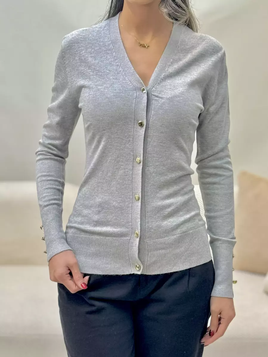 ژاکت بافت جلو دکمه 3رنگ