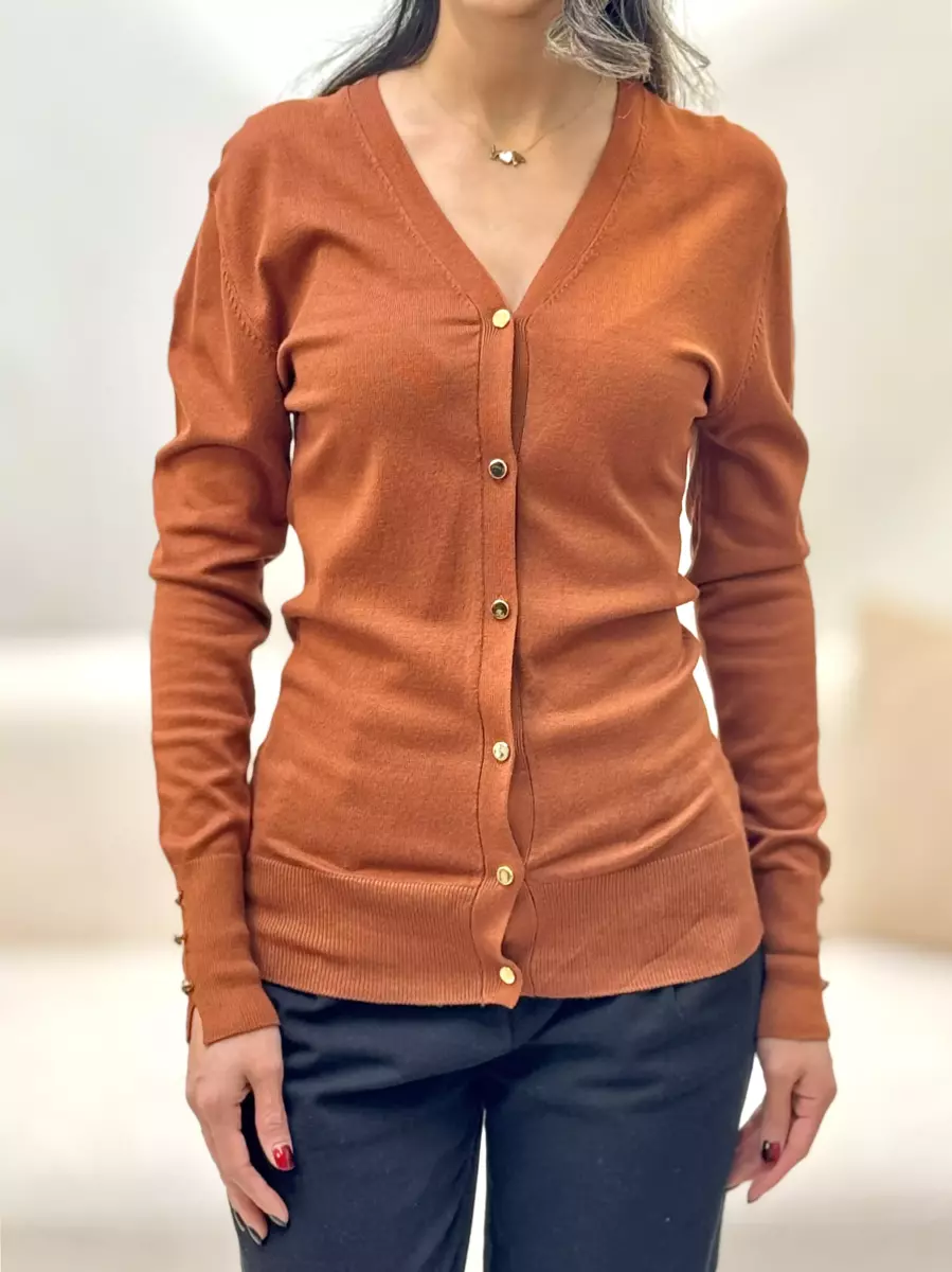 ژاکت بافت جلو دکمه 3رنگ