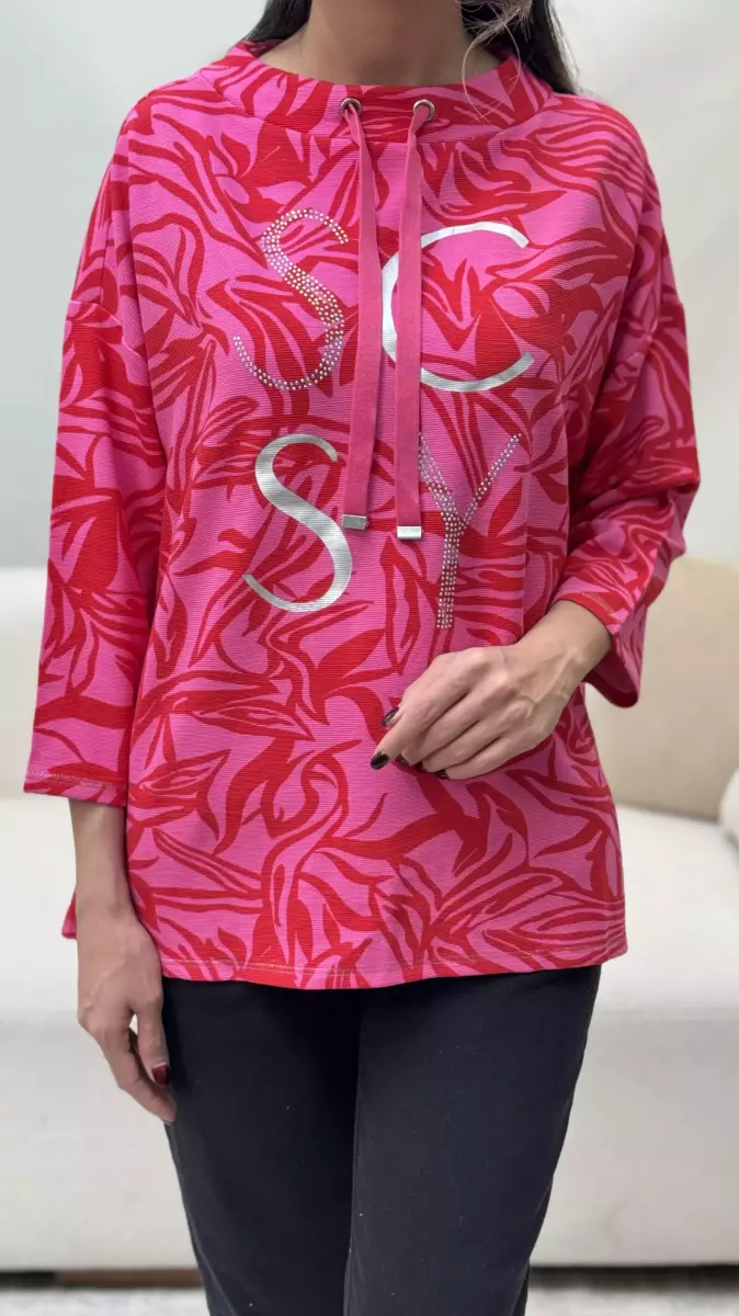 دورس سرخابی طرحدار یقه بندی