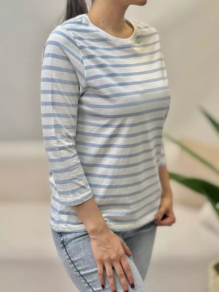 تیشرت آستین سه ربع راه راه powerful