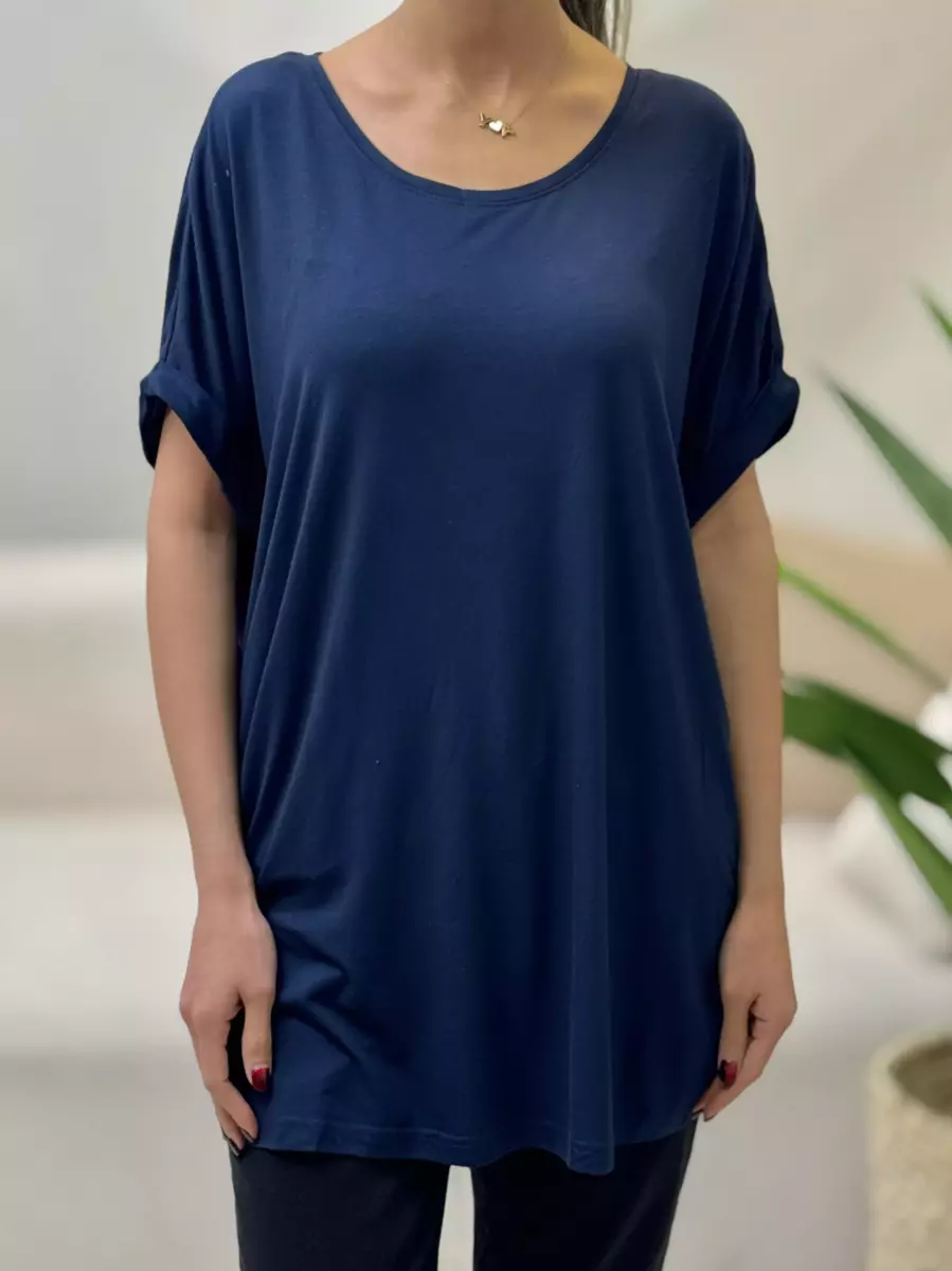 تیشرت ویسکوز سرمه ای جینا