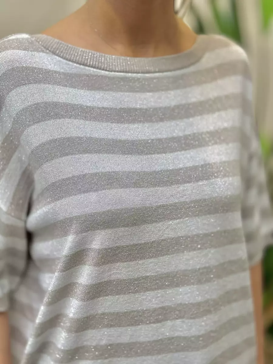 بافت لمه راه راه کرم نقره ای