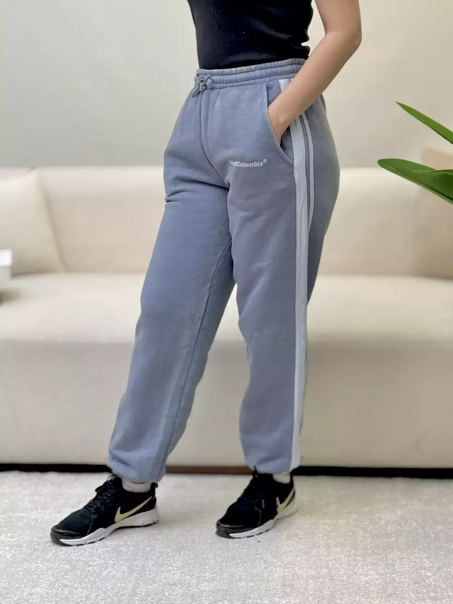 شلوار جاگر آبی خط دار