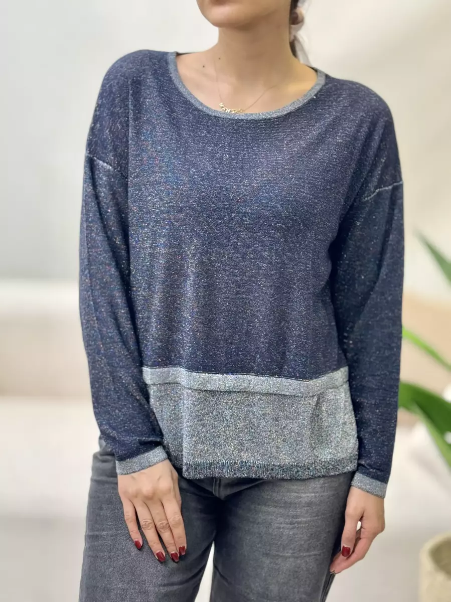 بلوز لمه سرمه ای