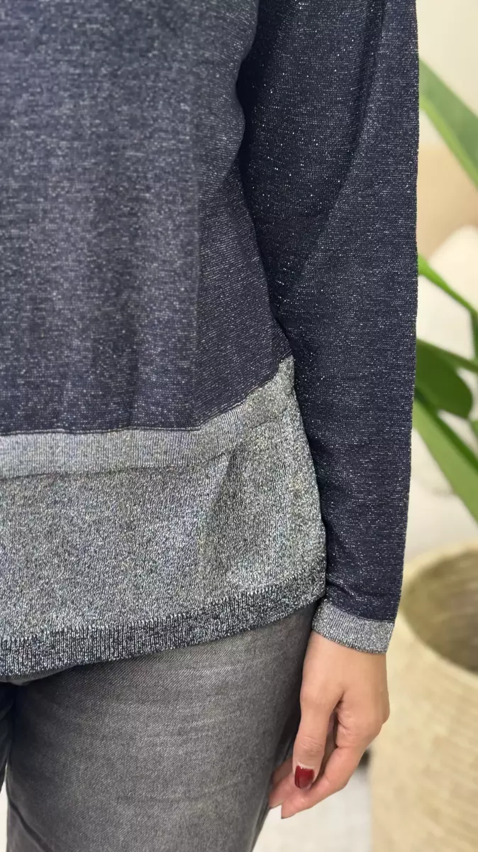 بلوز لمه سرمه ای