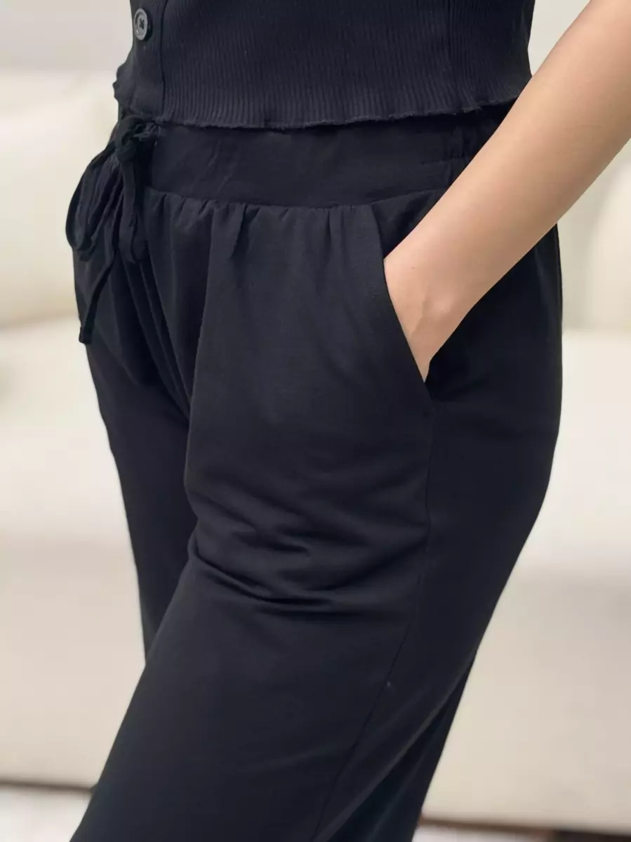 شلوار جلو بند دار مشکی و سرمه ای