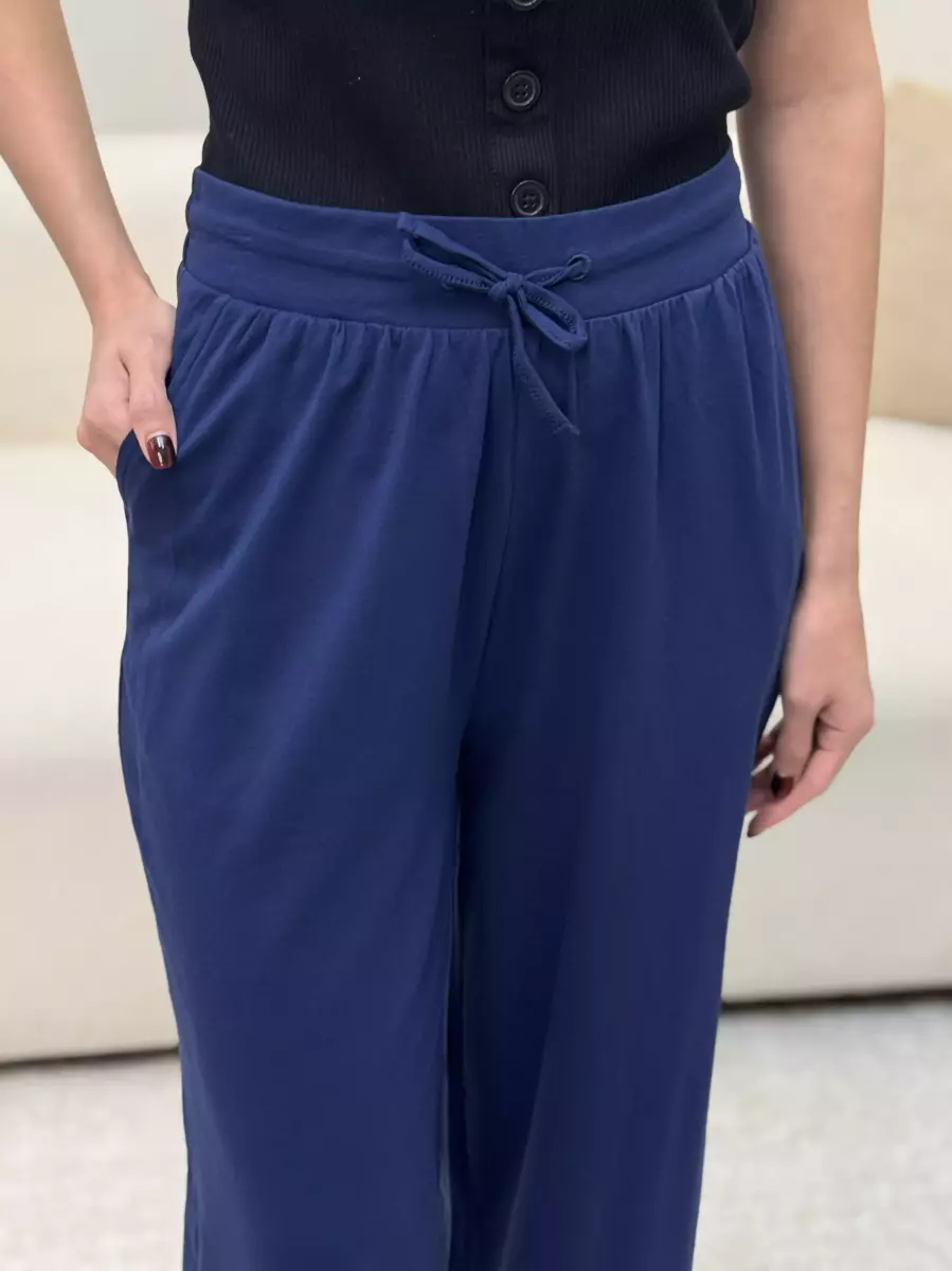 شلوار جلو بند دار مشکی و سرمه ای