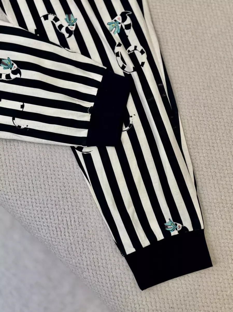 شلوار راحتی راه راه سفید مشکی