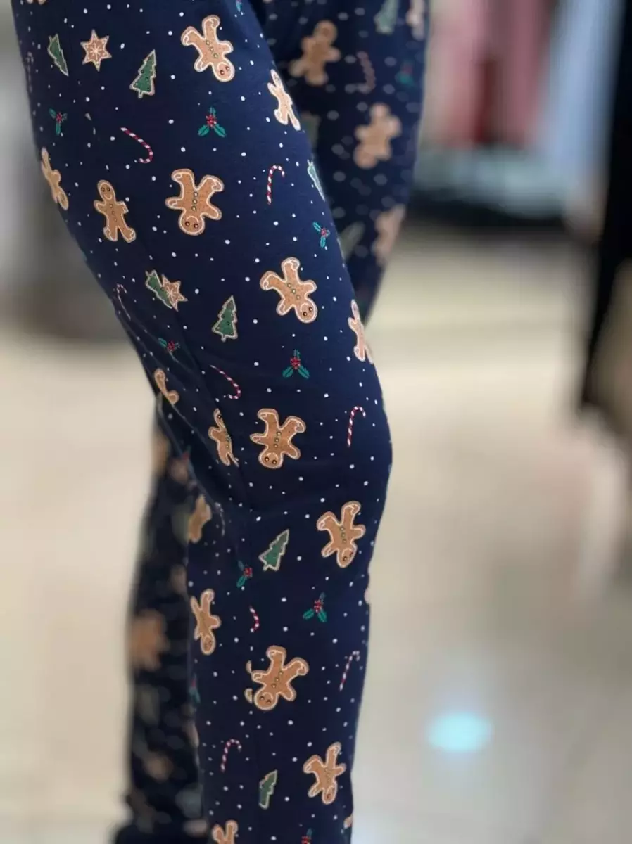 شلوار راحتی سرمه ای(طرح آدمک بیسکوییتی)