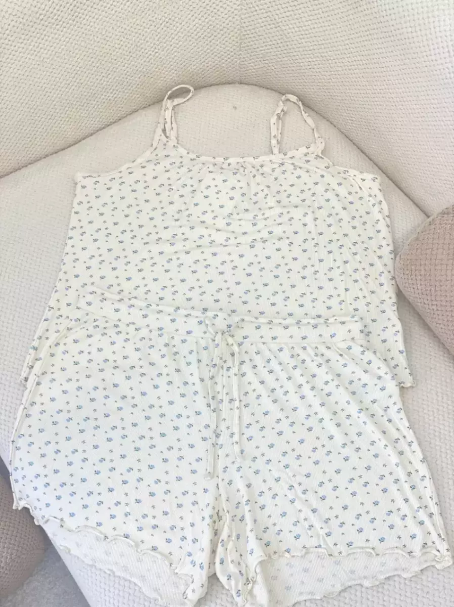 ست تاپ و شلوارک گلدار