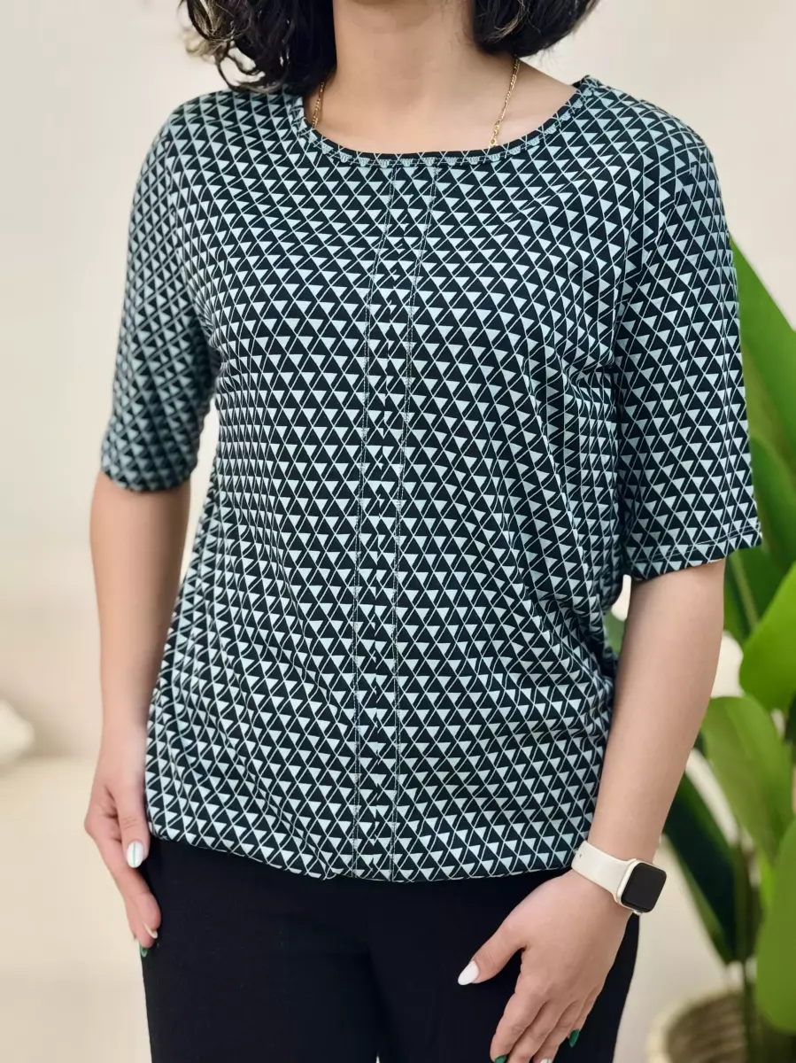 تیشرت طرحدار سیسیل (سبز/طوسی)
