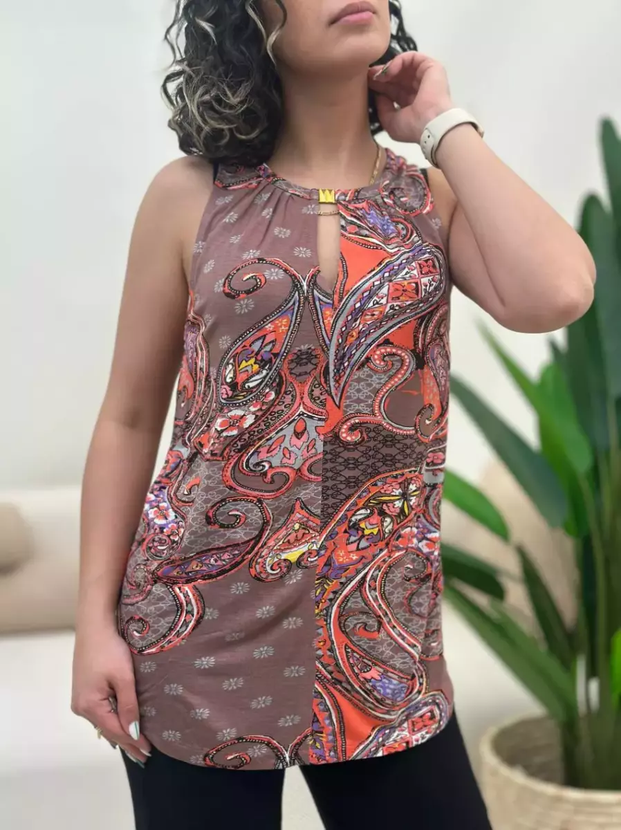 تاپ سفید طرحدار ویسکوز
