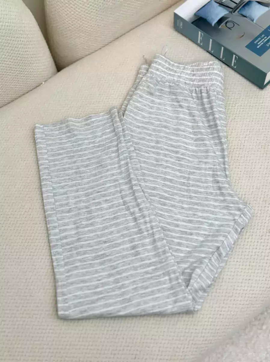شلوار راحتی راه راه (طوسی و صورتی)